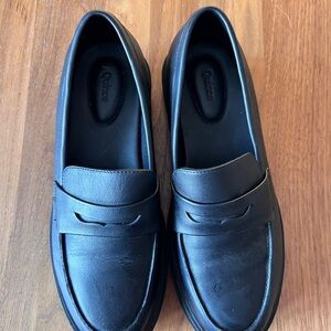 Quince Black Leather Loafers